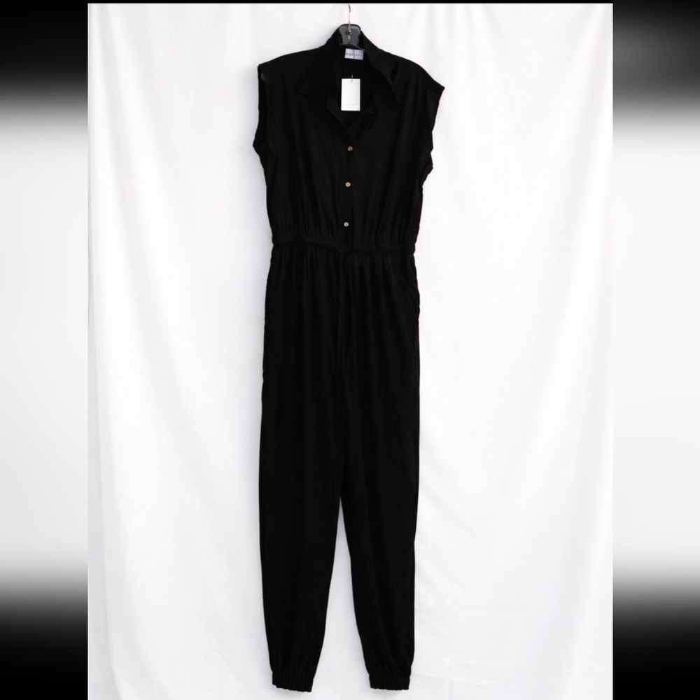 Hayes Sleeveless Jumpsuit Black Size XL Petite Short Story - Picture 5 of 12